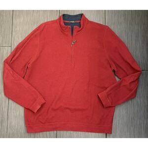 J. Mclaughlin Mens Pique 1/4 Zip Long Sleeve Pullover Size XL Pima Cotton